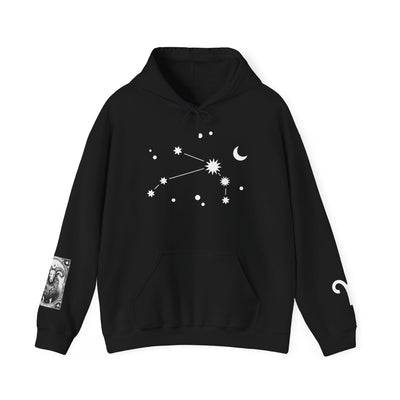 Aries Zodiac Hoodie | Zodiac Apparel, Astrology Gift, Cosmic Hooded Sweatshirt, Starry Design, Unique Fashion