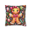 Gingerbread Girl Holiday Christmas Pillowcase | Holiday Decorative Throw Pillow Cover COVER ONLY