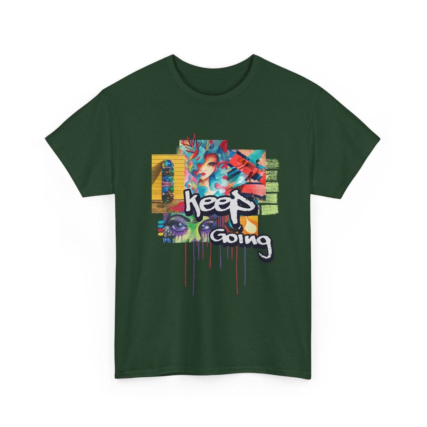 "Keep Going" Streetwear Art Collage Unisex Tee | Streetwear T-Shirt, Urban Clothing