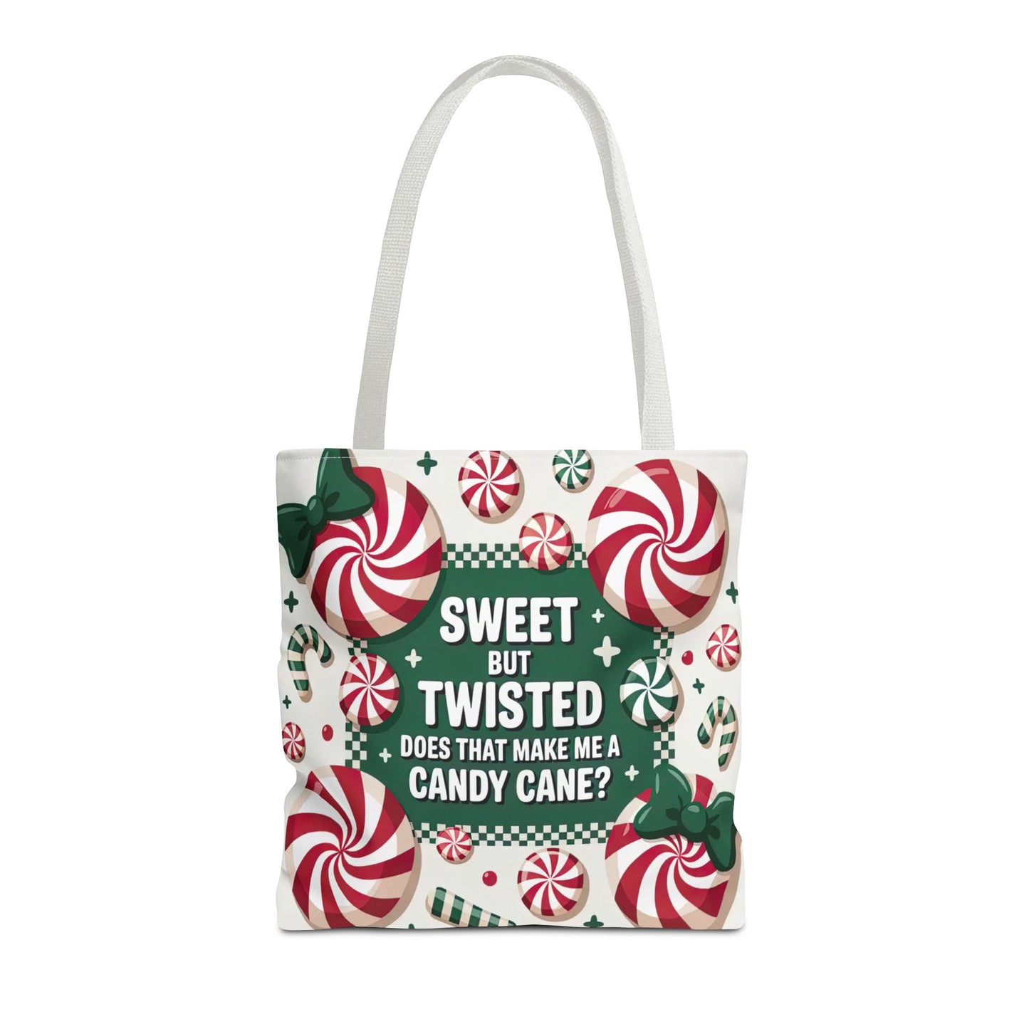 Candy Cane Christmas Tote Bag | Festive Holiday Gift & Shopping Bag