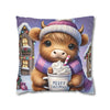 "Merry Christmoos" Cute Higland Cow Christmas Pillowcase | Holiday Decorative Throw Pillow Cover COVER ONLY