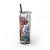 Messy But Doing My Best - Highland Cow 20oz Skinny Tumbler With Straw, Beautiful Gift for Cow Lovers, Charming Farmhouse Kitchen Decor, Unique Drinkware