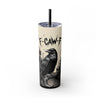 Gothic Raven F-CAW-F 20oz Skinny Tumbler, Crow Travel Cup, Halloween Drinkware, Witchy Gift, Dark Aesthetic Mug, Spooky Party Accessory