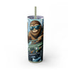 Bigfoot Adventure 20oz Skinny Tumbler With Straw - Unique Insulated Travel Mug, Fun Camping Gift, Trendy Drinkware, Outdoor Thermal Cup