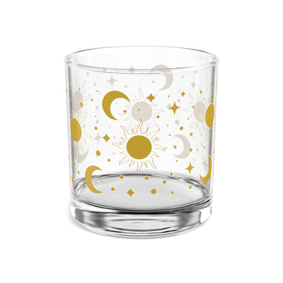 Celestial Suns & Moons Rocks Glass, 10oz - Starry Night Cocktail Glass, Astrology Drinkware, Sun and Moon Barware, Cosmic Gift, Celestial Decor