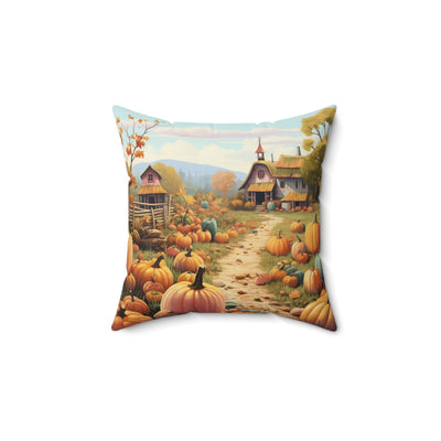 Autumn Harvest Faux Suede Pillow, Fall Decor Cushion, Pumpkin Patch Home Accent, Cozy Thanksgiving Gift, Seasonal Throw Pillow