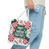 Candy Cane Christmas Tote Bag | Festive Holiday Gift & Shopping Bag