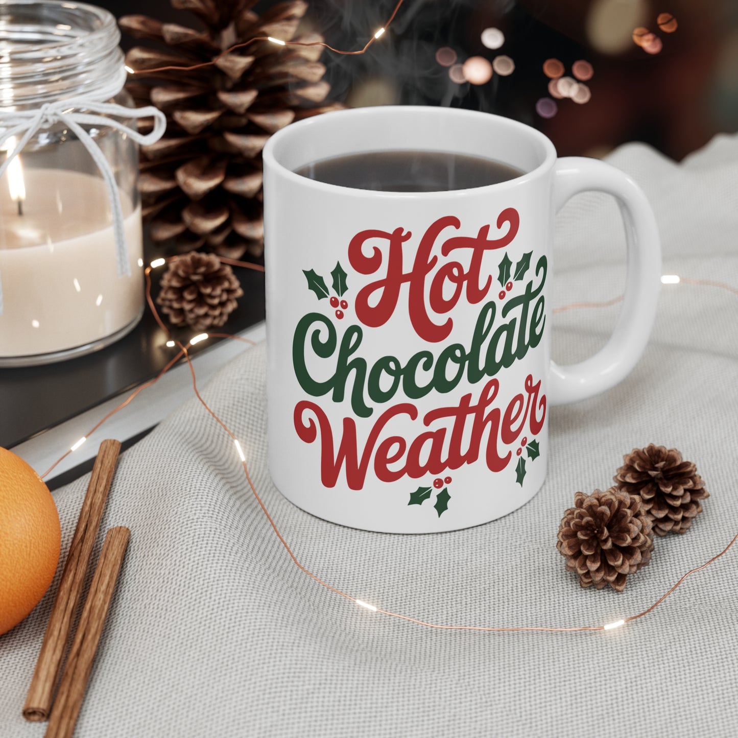 Festive Santa 11oz Christmas Mug  - Holiday Cheer Coffee Cup