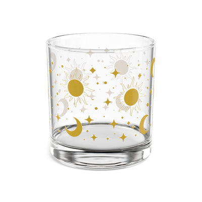 Celestial Suns & Moons Rocks Glass, 10oz - Starry Night Cocktail Glass, Astrology Drinkware, Sun and Moon Barware, Cosmic Gift, Celestial Decor