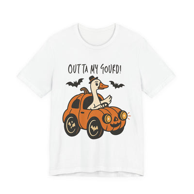 Halloween Duck Tee, Funny Halloween T-Shirt, Ghosts and Gourd Shirt, Fall Apparel, Quirky Gift for Duck Lovers