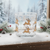 Festive Reindeer 10oz Rocks Glass | Christmas Holiday Cheer Drinkware
