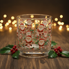 Festive Santa 10oz Rocks Glass | Christmas Holiday Cheer Drinkware