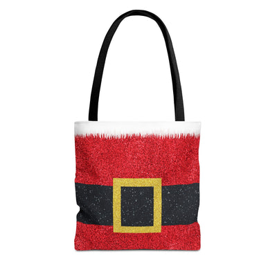 Santa Belt Christmas Tote Bag | Festive Holiday Gift & Shopping Bag