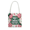 Candy Cane Christmas Tote Bag | Festive Holiday Gift & Shopping Bag