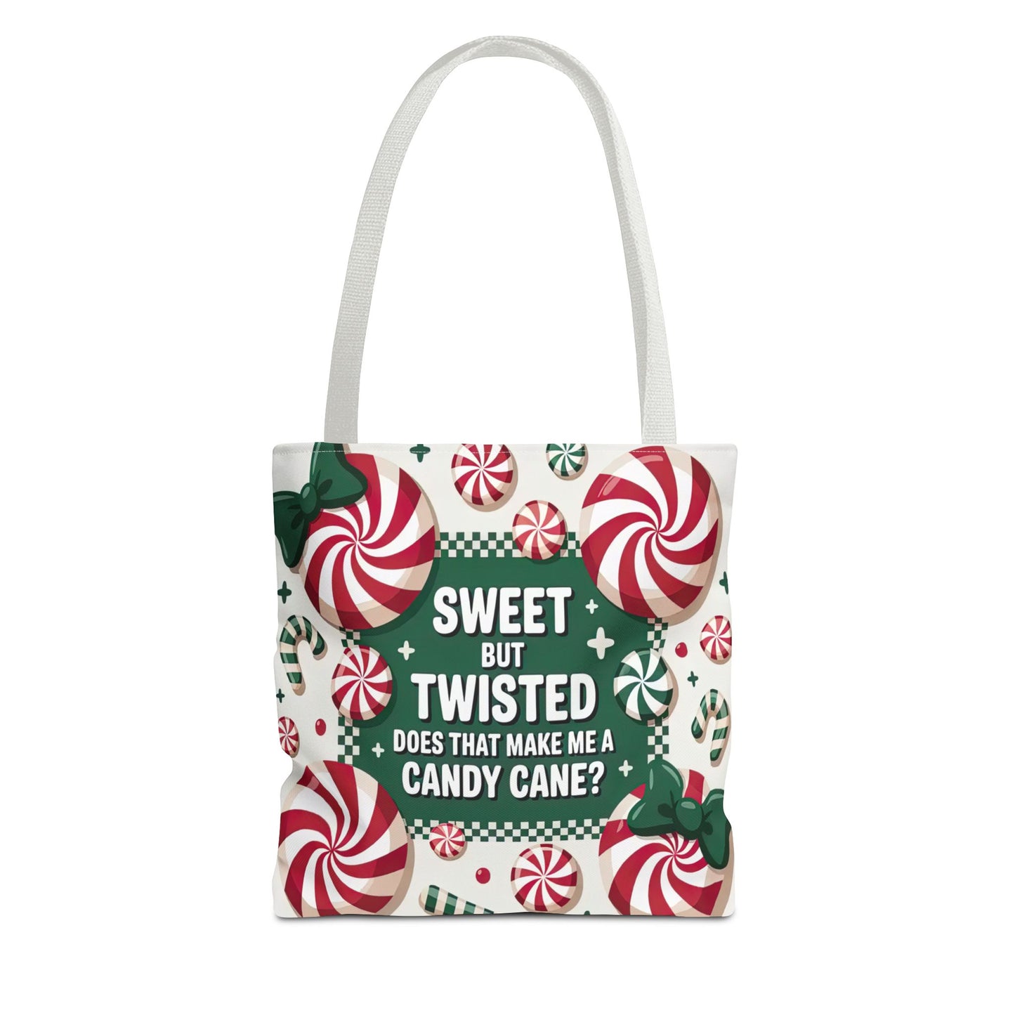 Candy Cane Christmas Tote Bag | Festive Holiday Gift & Shopping Bag