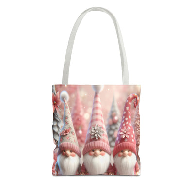 Pink Gnomes Christmas Tote Bag | Festive Holiday Gift & Shopping Bag, Gift For Gnome Lovers, Cottagecore Christmas